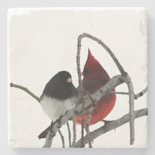 Winter Odd Couple Stenen Onderzetter