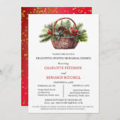 Winter of Kerstmis bruiloft repetitie diner Kaart (Voorkant / Achterkant)