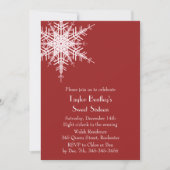 Winter Offset Snowflake 16th Birthday Invite red Kaart (Voorkant)