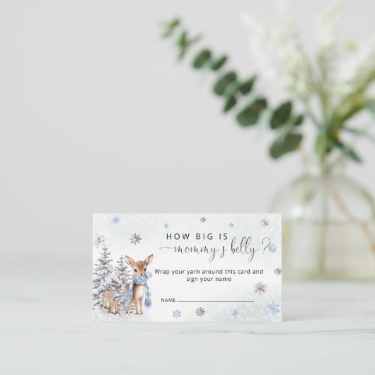 Winter Oh Deer Hoe groot is mama's buik Informatiekaartje (Staand voorkant)