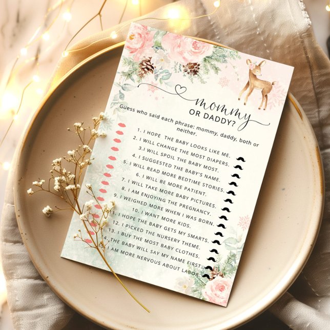Winter Oh Deer Mama of Daddy baby shower spel (Creator heeft geüpload)