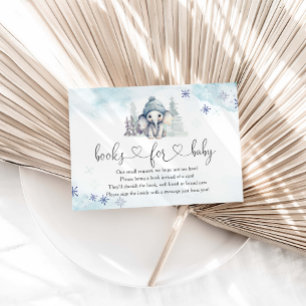 Winter Olifant Boy Baby shower boeken voor Baby Informatiekaartje