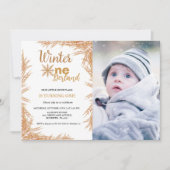 Winter Onderland Eerste verjaardagsfeest Kaart (Voorkant)