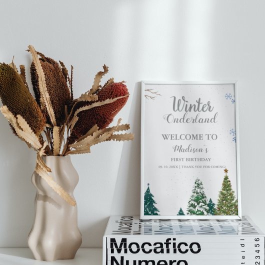 Winter Onderland Kerst Welkom Verjaardagsfeest Poster