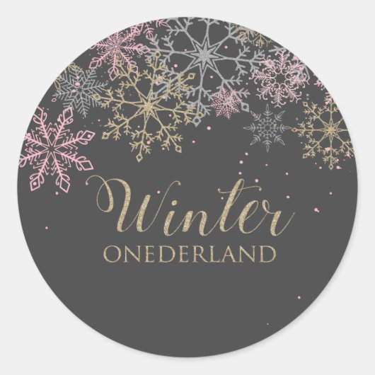 Winter Onderland Sneeuwvlok Sticker (Voorkant)