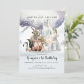 Winter ONE-derland First Birthday Invitation (Staand voorkant)