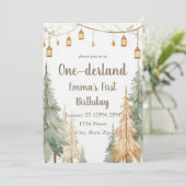 Winter ONE-derland First Birthday Invitation (Debout devant)