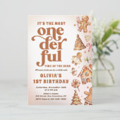 Winter Onederful Kerstkoekje Verjaardagsfeest Kaart (Staand voorkant)