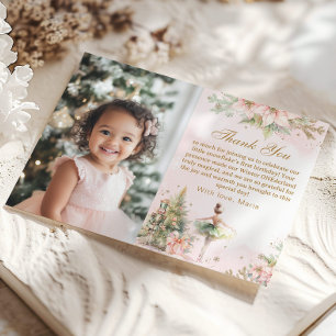 Winter Onederland 1e verjaardag foto Dank u Kaart