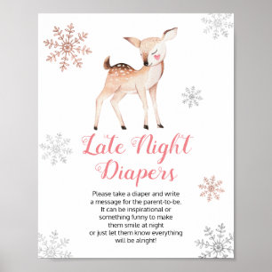 Winter Onederland 1e Verjaardag Late Night Luiers Poster