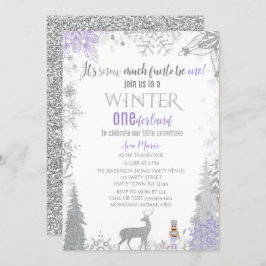 Winter Onederland 1e verjaardag Lavender Snowflake Kaart