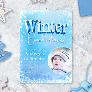 Winter Onederland - 1e Verjaardag met Foto Kaart
