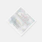 Winter Onederland 1e verjaardag Roze en Goud Servet (Hoek)