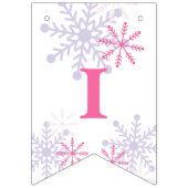 Winter Onederland 1e verjaardag Roze Schattige Mod Vlaggetjes (Tweede vlag)