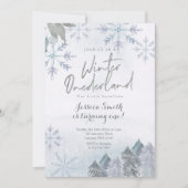 Winter Onederland 1e verjaardag uitnodiging (Voorkant)