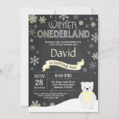 Winter Onederland 1e verjaardag uitnodiging (Voorkant)