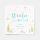 Winter Onederland 1e verjaardag van Napkin Servetten (Voorkant)