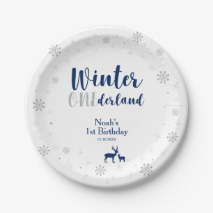 Winter Onederland 1e verjaardagsfeestje papieren b Bordje