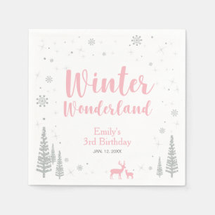 Winter Onederland 1e verjaardagsfeestje papieren s Servetten