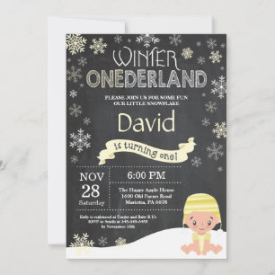 Winter Onederland 1e verjaardagsuitnodiging Kaart