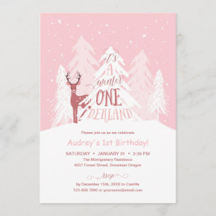 Winter Onederland 1er Anniversaire Fête Invitation