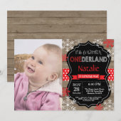 Winter Onederland 1er Anniversaire Invitation (Devant / Derrière)