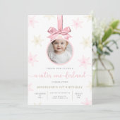 Winter Onederland 1er Anniversaire Invitation (Debout devant)