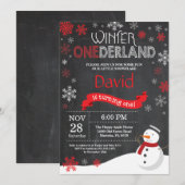 Winter Onederland 1er Anniversaire Invitation (Devant / Derrière)