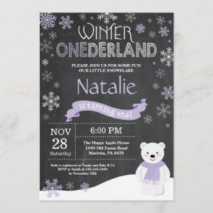 Winter Onederland 1er Anniversaire Invitation