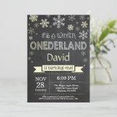 Winter Onederland 1er Anniversaire Invitation (Debout devant)