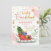 Winter Onederland 1er Anniversaire Invitation (Debout devant)