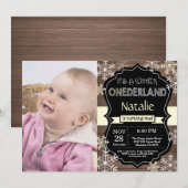 Winter Onederland 1er Anniversaire Invitation (Devant / Derrière)