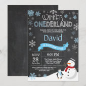 Winter Onederland 1er Anniversaire Invitation (Devant / Derrière)