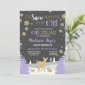 Winter Onederland 1er Anniversaire Invitation (Debout devant)