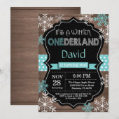 Winter Onederland 1er Anniversaire Invitation (Devant / Derrière)