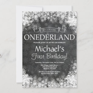Winter Onederland 1er Anniversaire Invitation