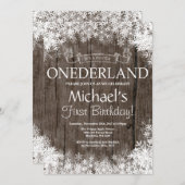 Winter Onederland 1er Anniversaire Invitation (Devant / Derrière)