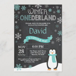 Winter Onederland 1er Anniversaire Invitation