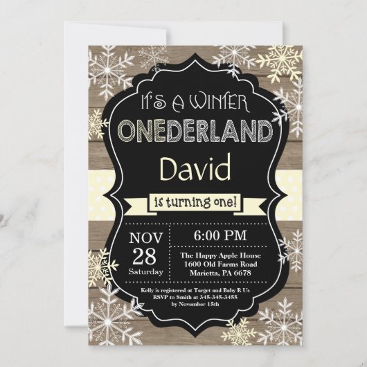 Winter Onederland 1er Anniversaire Invitation (Devant)