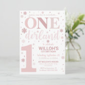 Winter Onederland 1er anniversaire Invitation Girl (Debout devant)