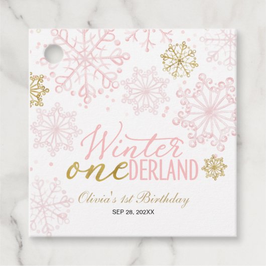 Winter Onederland 1st Birthday  Bedankjes Labels (Voorkant)