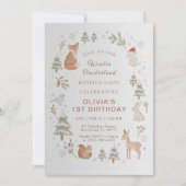 Winter ONEderland 1st Birthday Invitation Editable (Devant)