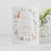 Winter ONEderland 1st Birthday Invitation Editable Kaart (Staand voorkant)