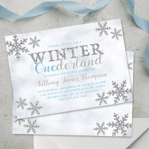 Winter ONEderland 1st Birthday Party Kaart