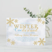 Winter ONEderland 1st Birthday Party Kaart (Staand voorkant)