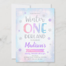 Winter ONEderland 1st Birthday Uitnodiging