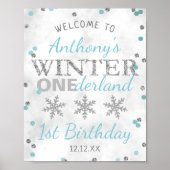 Winter ONEderland 1st Birthday Welkom Poster (Voorkant)