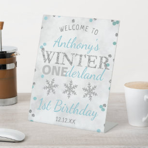 Winter ONEderland 1st Birthday Welkom Reclamebord Met Voetstuk