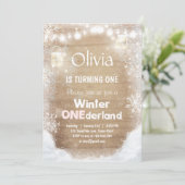Winter Onederland anniversaire invitation Neige ro (Debout devant)