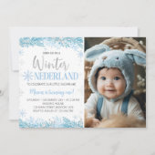 Winter Onederland Anniversaire Photo Invitation (Devant)